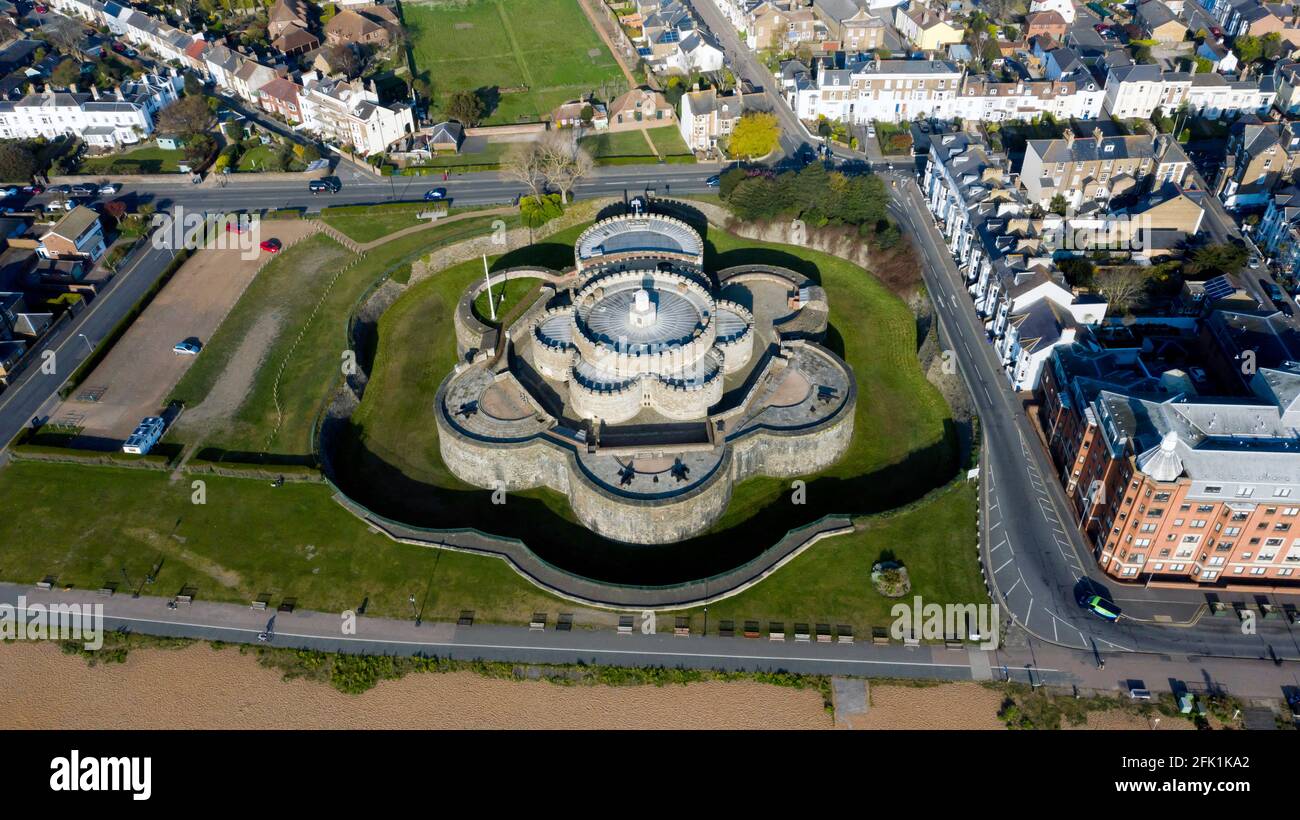 Vue aérienne sur Deal Castle Banque D'Images