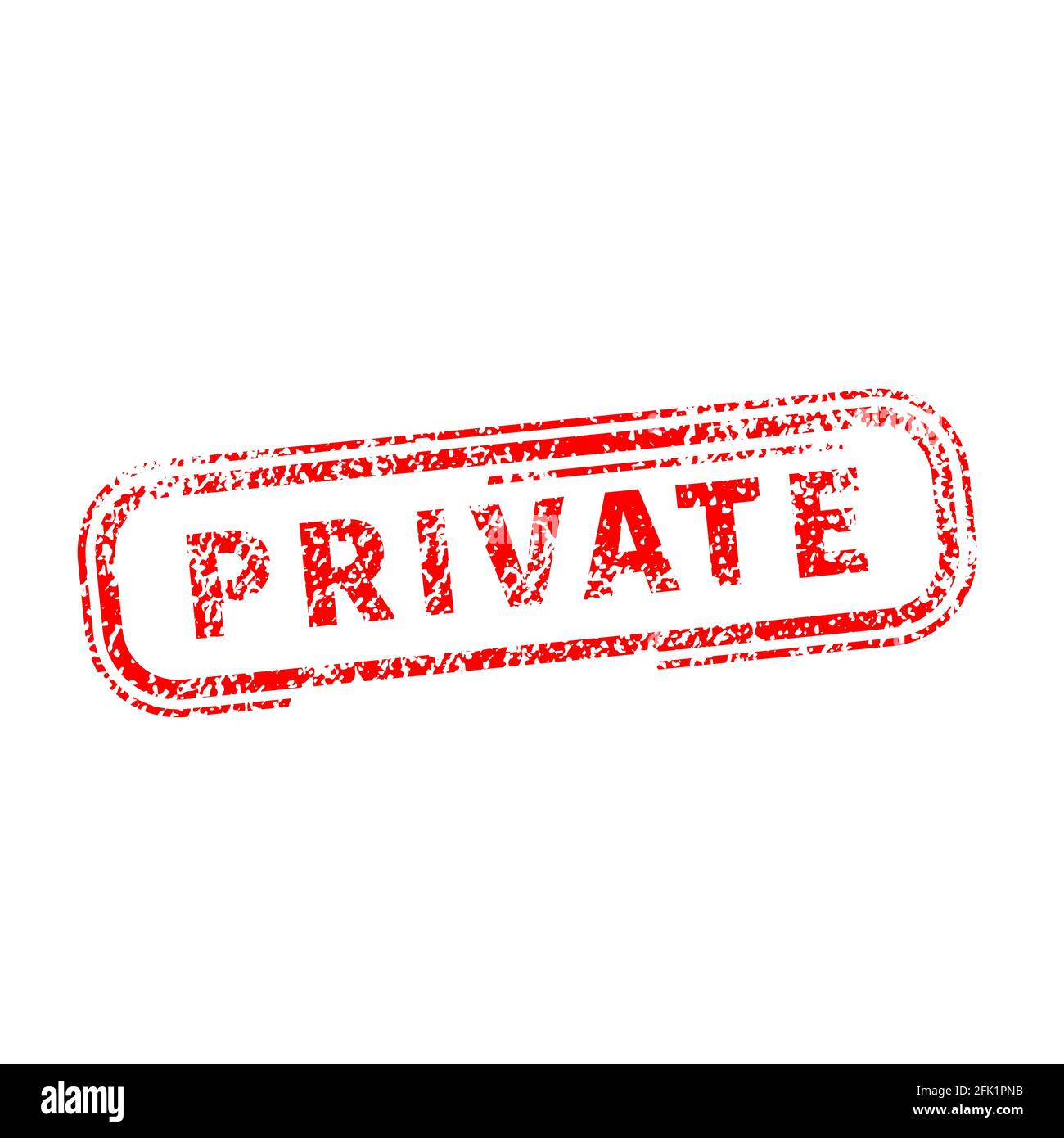 Timbre de grunge privé rouge vif et vintage isolé sur blanc Illustration de Vecteur