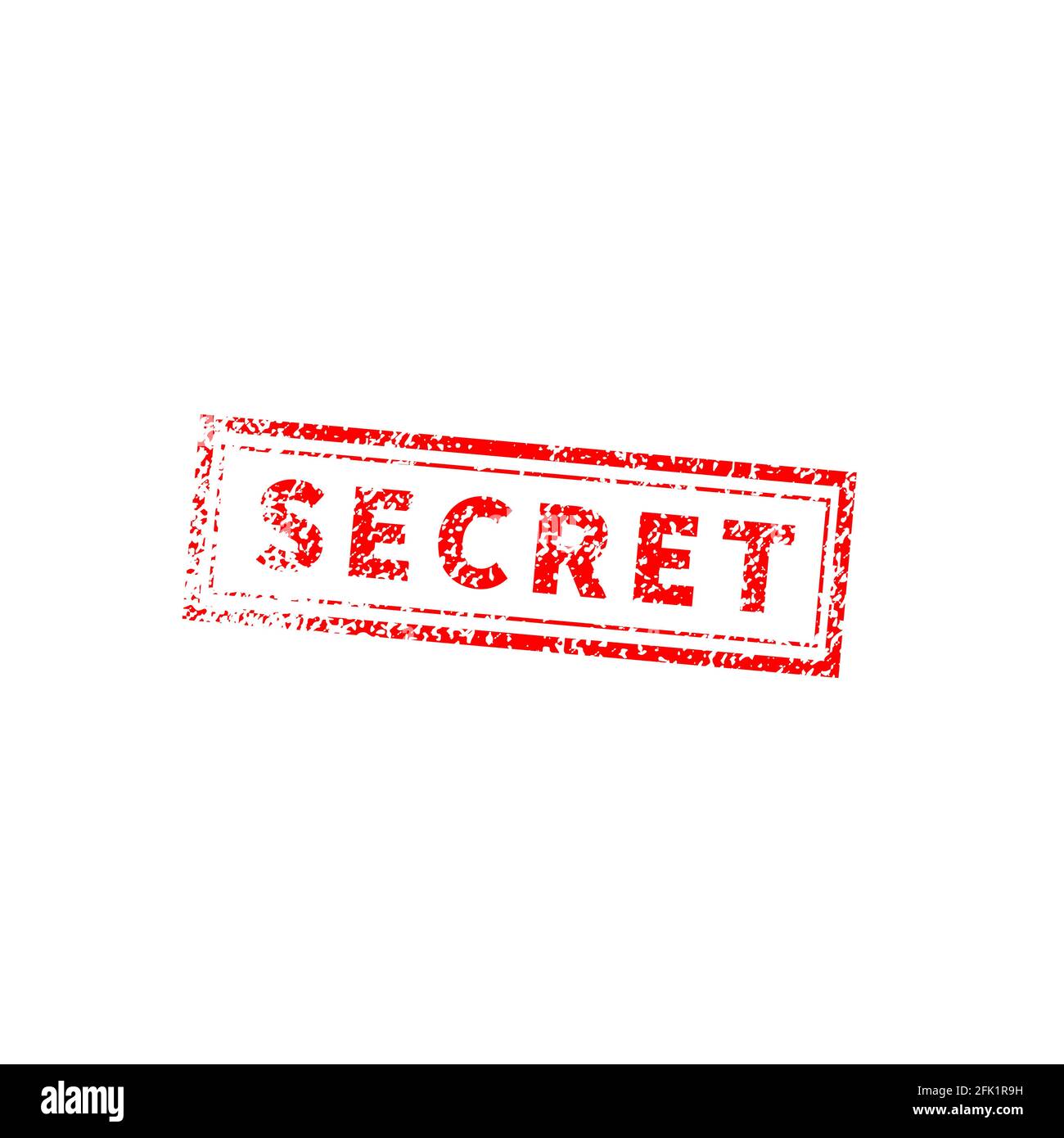 Tampon secret rouge vif vintage grunge isolé sur blanc Illustration de Vecteur