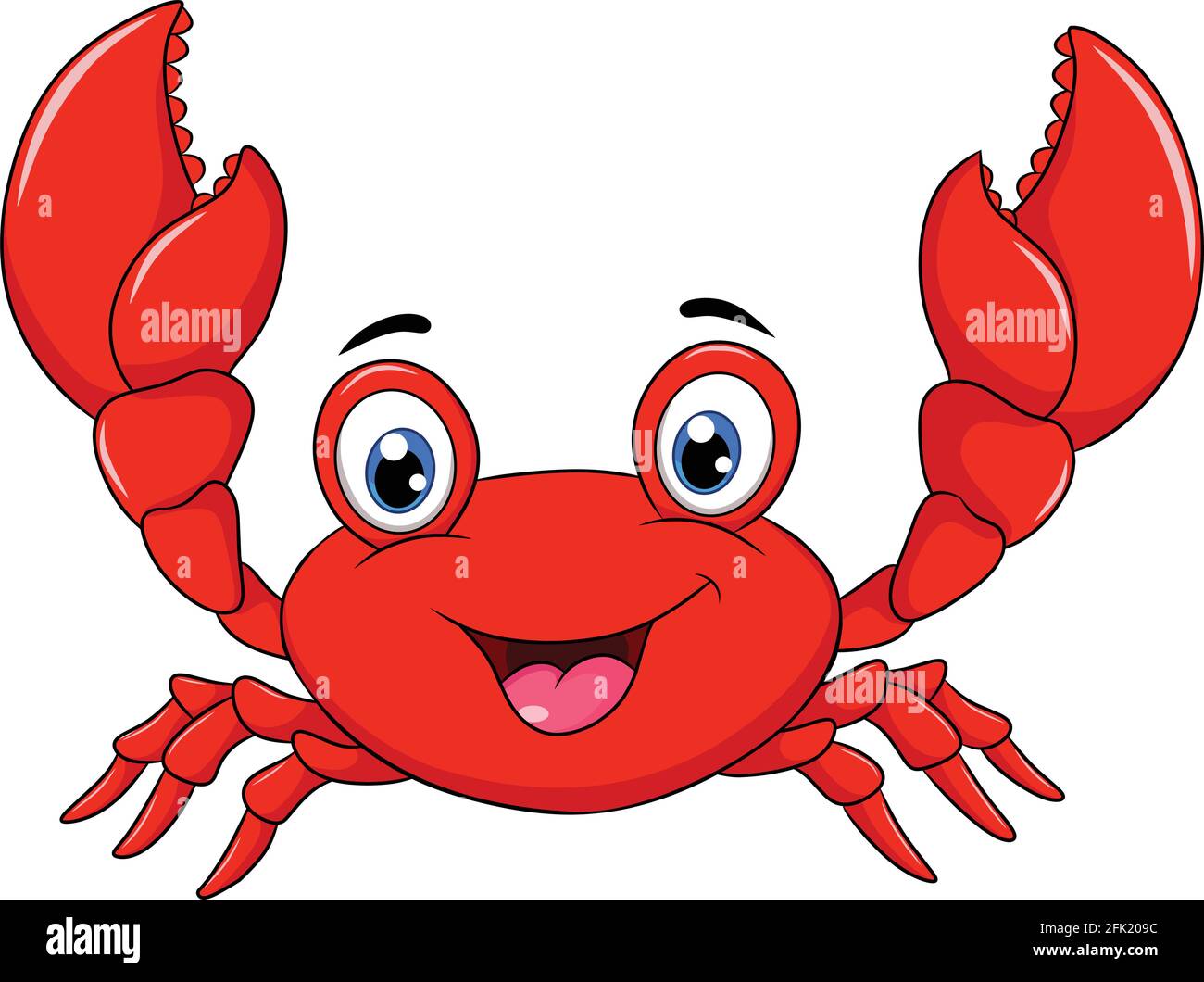 Illustration de dessin animé joli Happy Crab Illustration de Vecteur