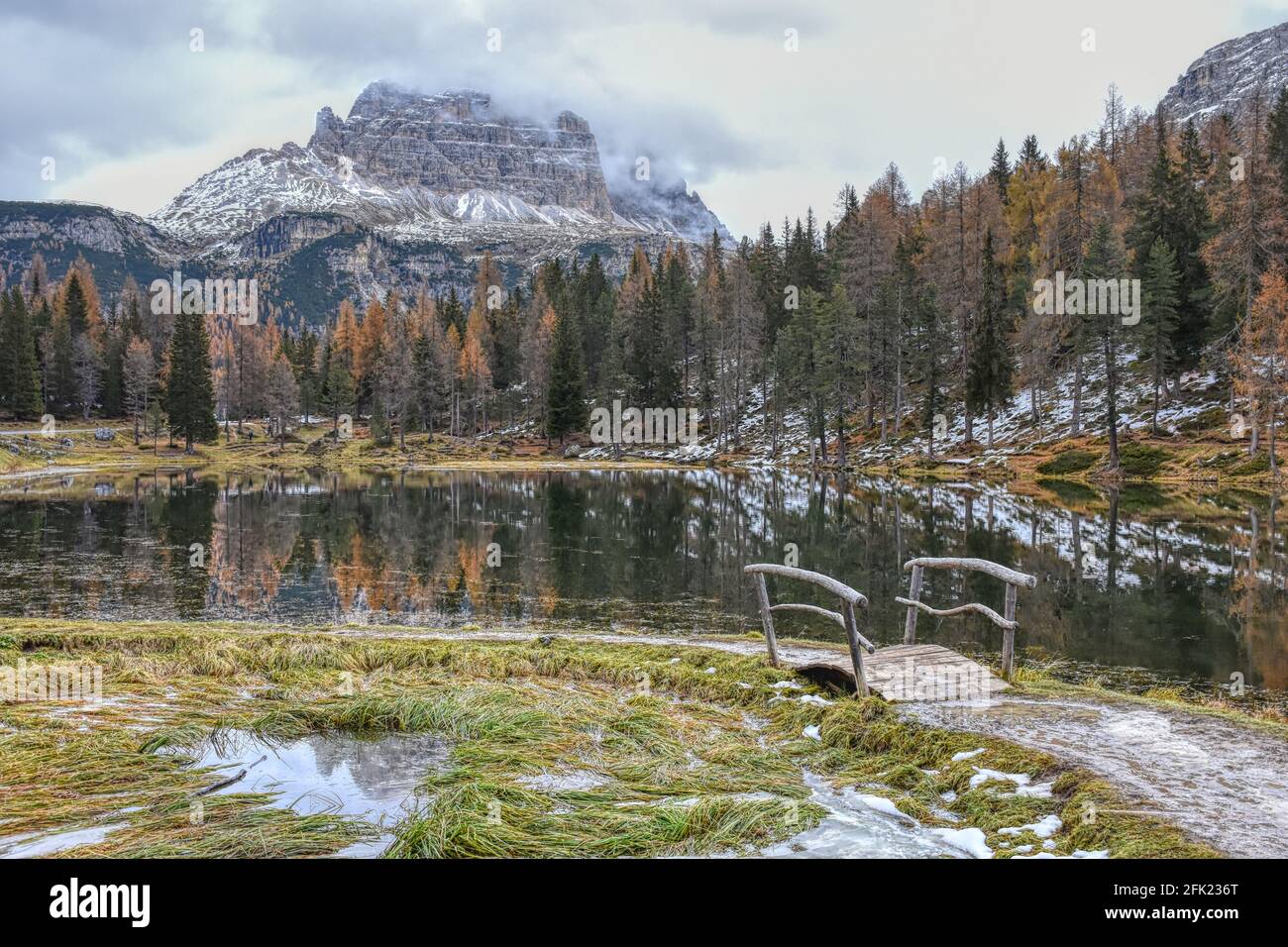Zinnen, 3 Zinnen, Italie, Belluno, Südtirol, hiver, Herbst, See, Bergsee, Alpen, Lago d'Antorno, Antorno, Antornosee, Bergsee, Späth Banque D'Images