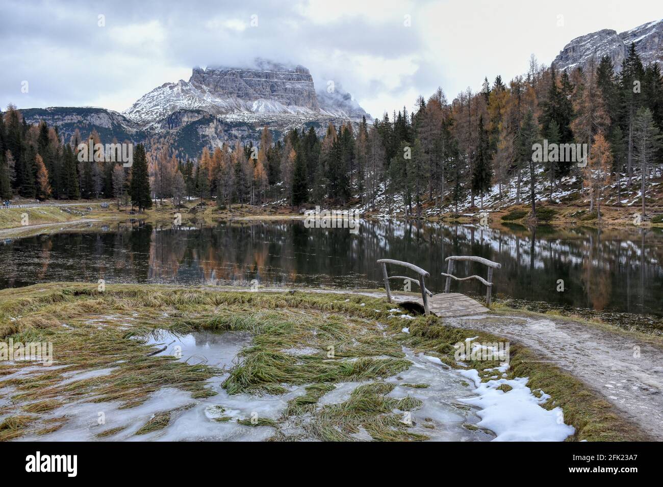 Zinnen, 3 Zinnen, Italie, Belluno, Südtirol, hiver, Herbst, See, Bergsee, Alpen, Lago d'Antorno, Antorno, Antornosee, Bergsee, Späth Banque D'Images