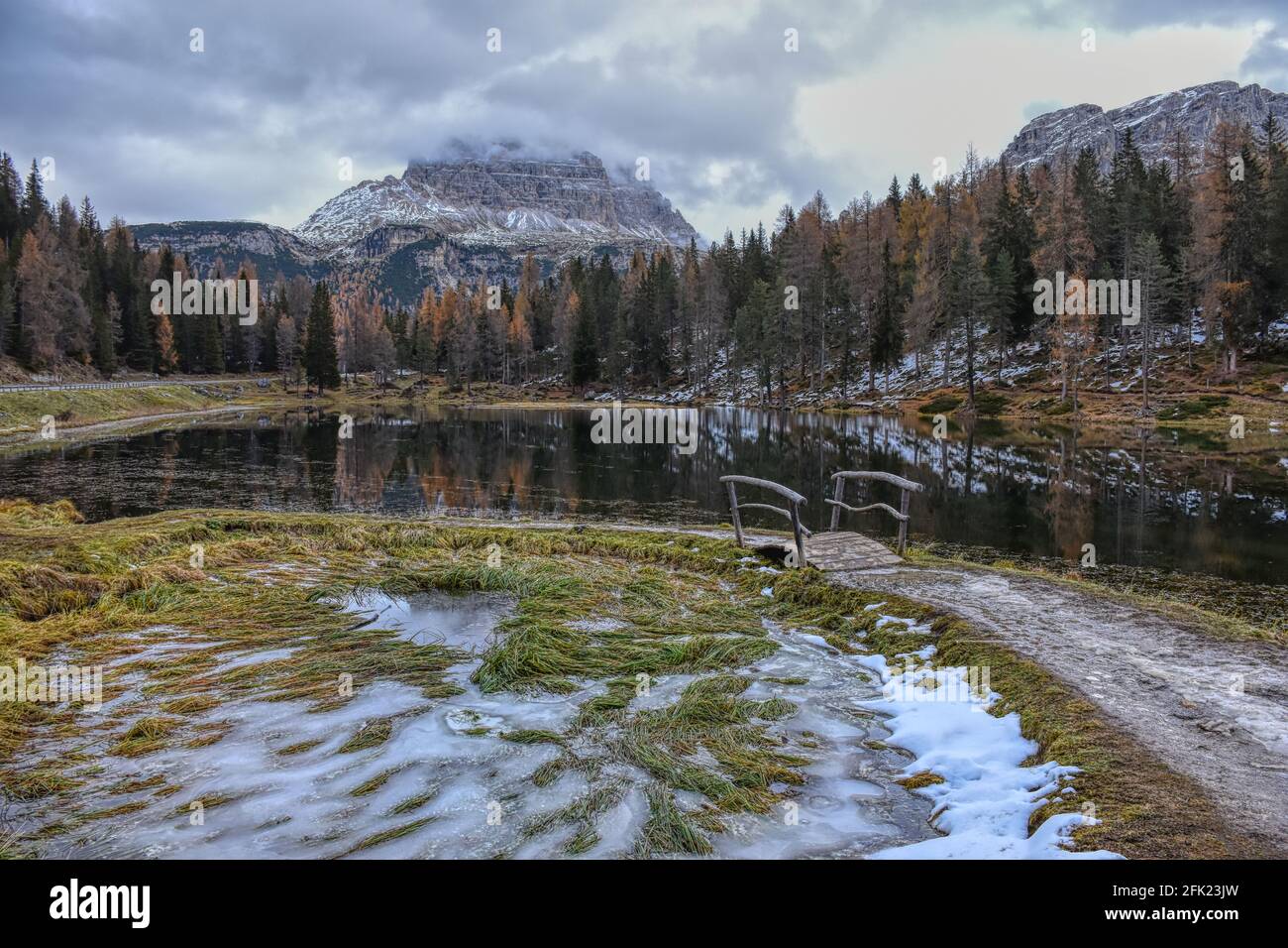 Zinnen, 3 Zinnen, Italie, Belluno, Südtirol, hiver, Herbst, See, Bergsee, Alpen, Lago d'Antorno, Antorno, Antornosee, Bergsee, Späth Banque D'Images
