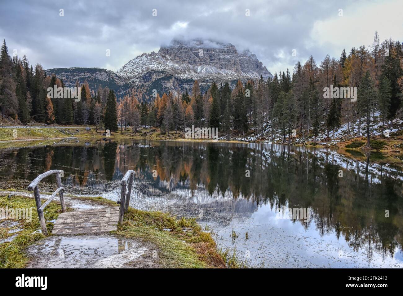 Zinnen, 3 Zinnen, Italie, Belluno, Südtirol, hiver, Herbst, See, Bergsee, Alpen, Lago d'Antorno, Antorno, Antornosee, Bergsee, Späth Banque D'Images