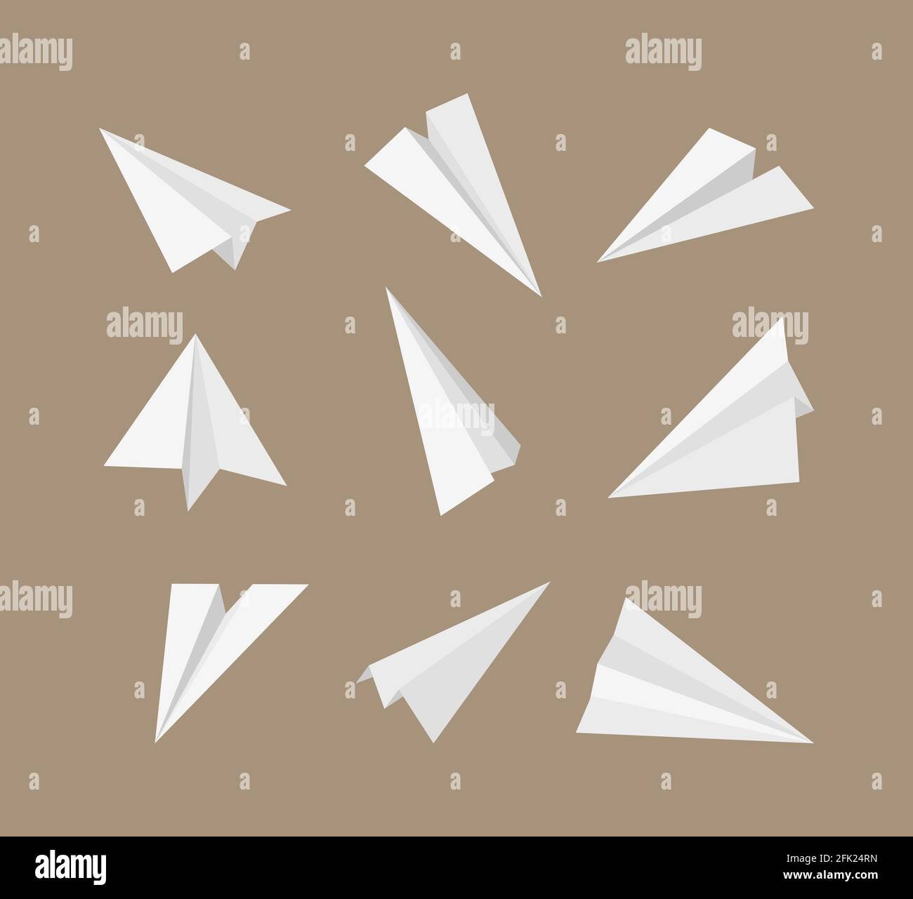 Plans de papier. jeu de vecteurs de symboles de voyage en papier volant d'avion à l'origami 3d Illustration de Vecteur