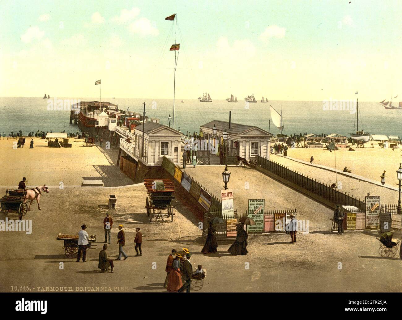 Quai Britannia à Great Yarmouth, Norfolk vers 1890-1900 Banque D'Images