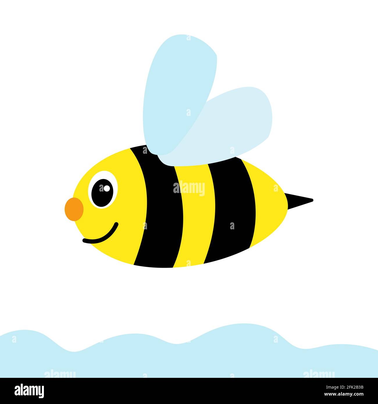 Bonne Abeille De Dessin Anime Volant A Travers Le Ciel Une Simple Abeille Drole Illustration Vectorielle De Style Plat Abeille A Rayures Image Vectorielle Stock Alamy