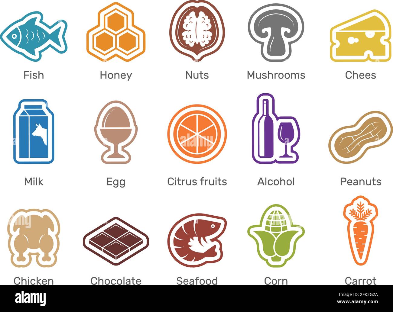 Icône allergène. Pollen de fourrure effrayant allergie poussière bactéries collections acariens vecteur danger ensemble de symboles Illustration de Vecteur