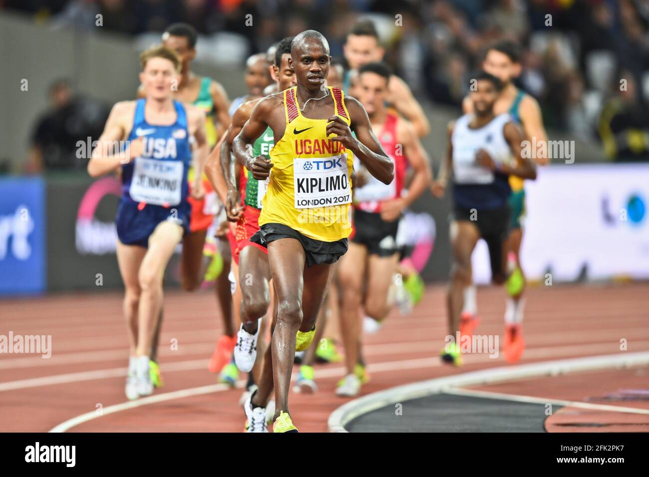 Jacob Kiplimo (Ouganda). 5000 mètres hommes, qualification. Championnats du monde de l'IAAF Londres 2017 Banque D'Images