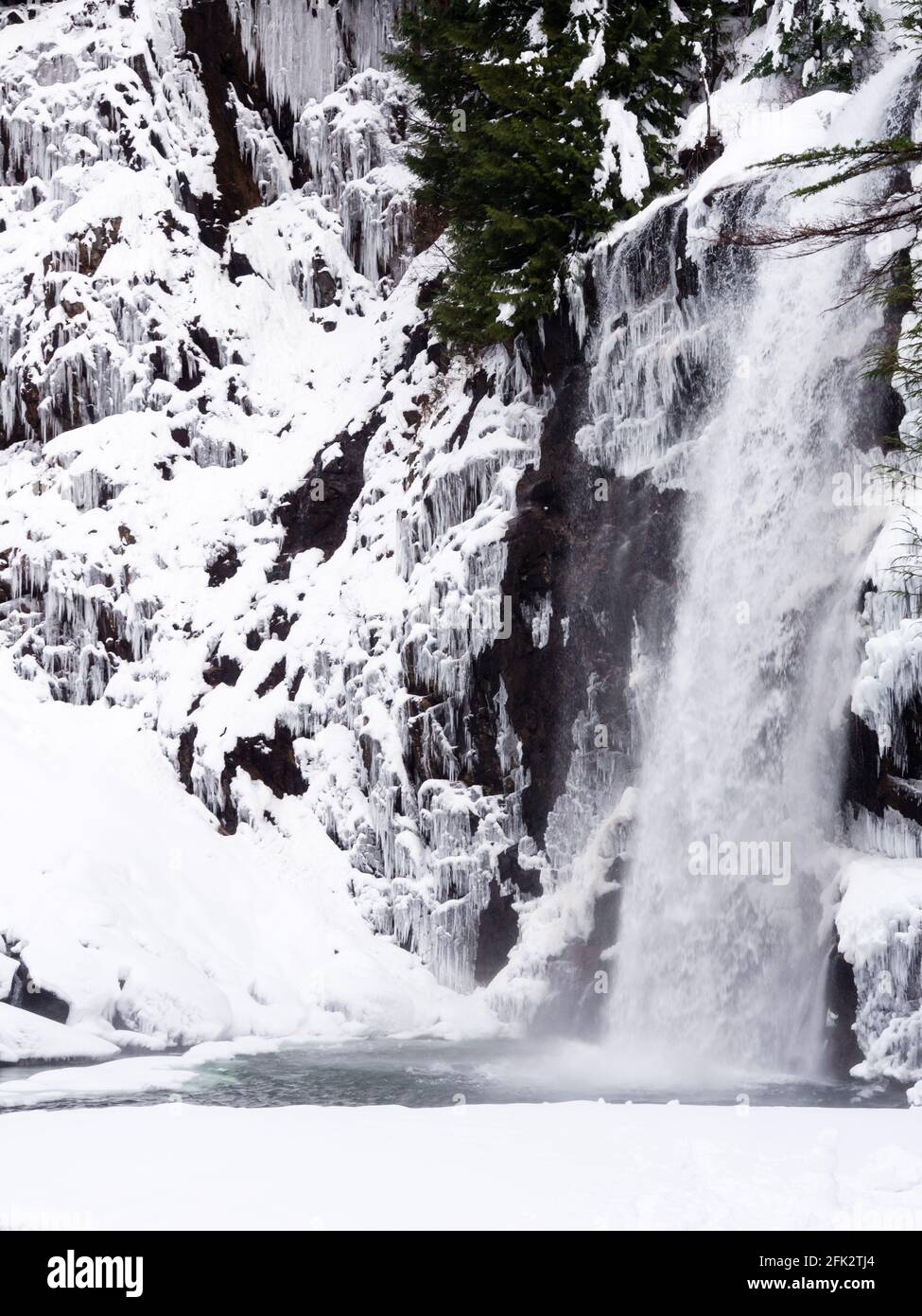 Chutes Franklin, État de Washington - magnifique cascade en hiver Banque D'Images