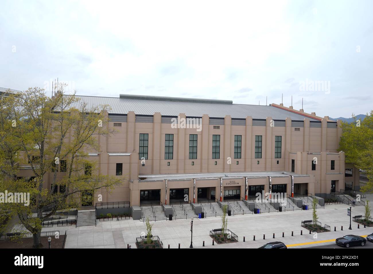 Une vue générale du Gill Coliseum sur le campus de l'université d'État de l'Oregon, le vendredi 23 avril 2021, à Corvalis, L'arène est la maison de l'Orego Banque D'Images
