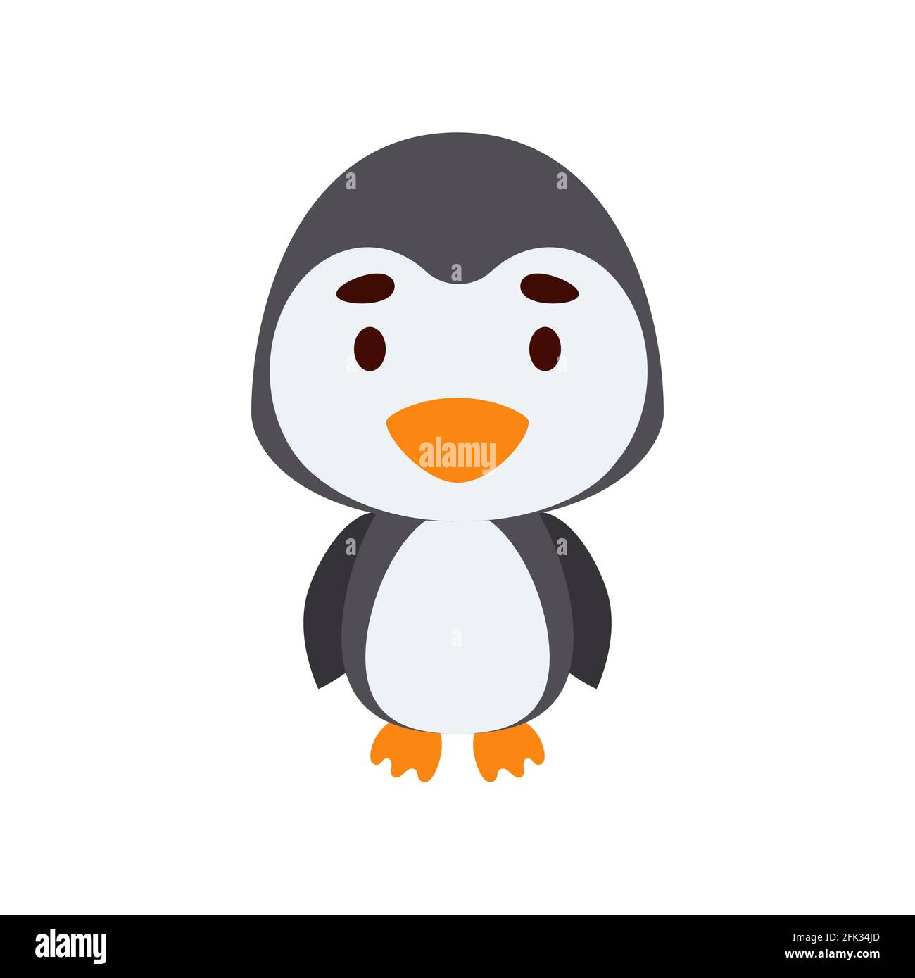 Joli Petit Pingouin Sur Fond Blanc Personnage Animal De Dessin Anime Pour Les Cartes D Enfants Douche De Bebe Invitation D Anniversaire Interieur De Maison Chi Aux Couleurs Vives Image Vectorielle Stock Alamy