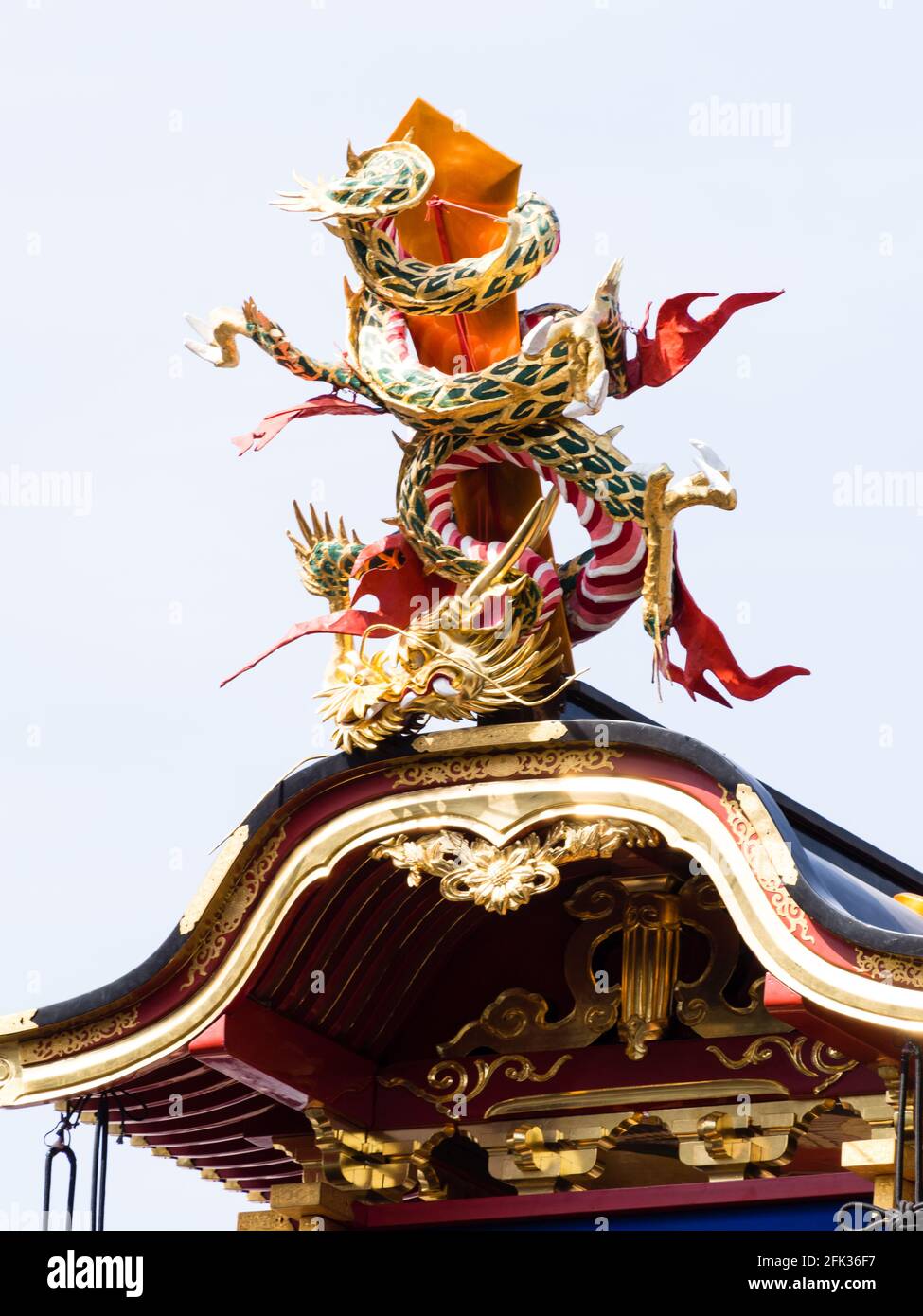 Takayama, Japon - 9 octobre 2015 : détails du flotteur décoratif pendant le festival Takayama d'automne Banque D'Images