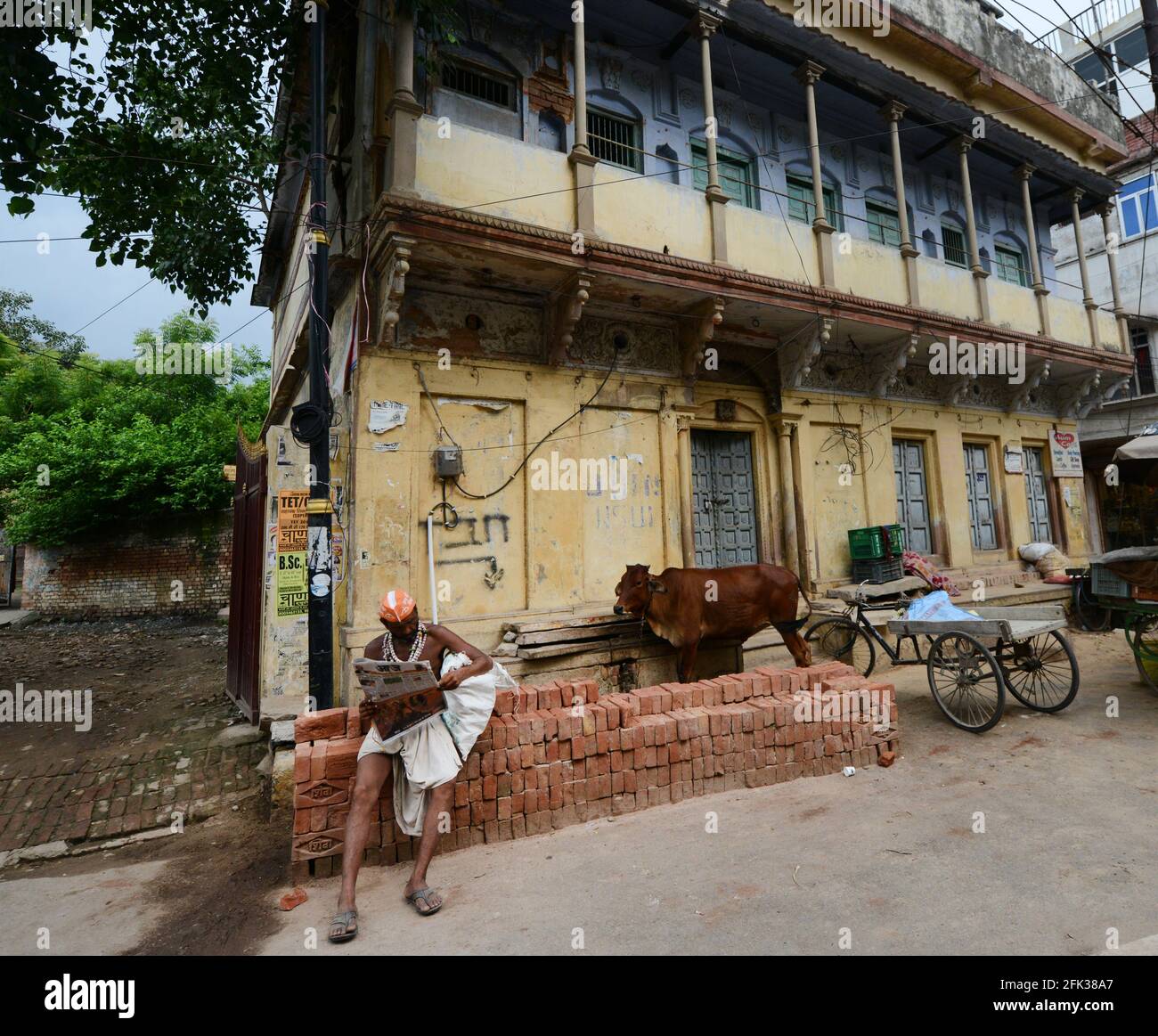 Beaux vieux bâtiments à Varanasi, Inde. Banque D'Images