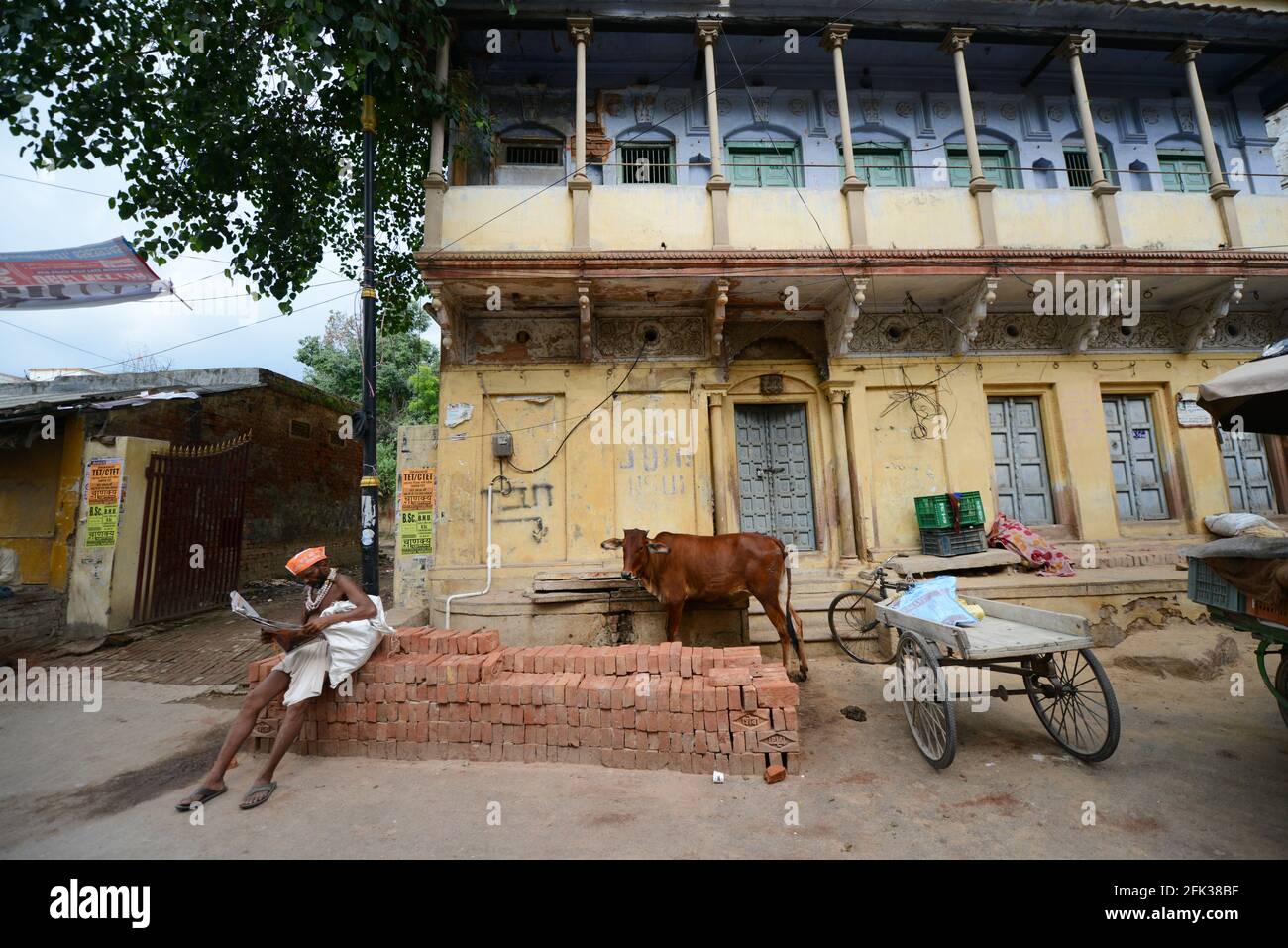 Beaux vieux bâtiments à Varanasi, Inde. Banque D'Images