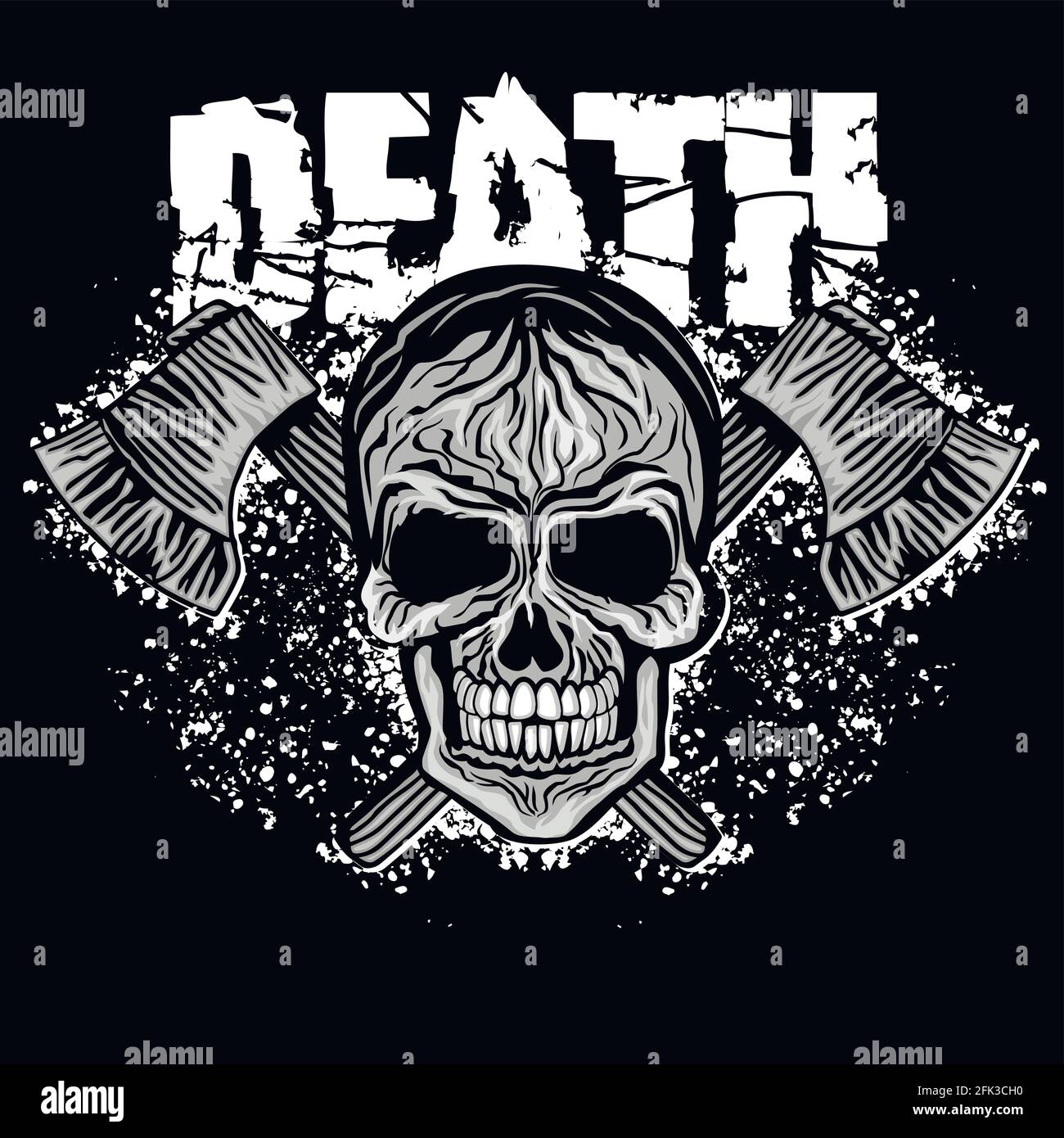 Inscrivez-gothique avec tête de mort, grunge vintage design t shirts Illustration de Vecteur