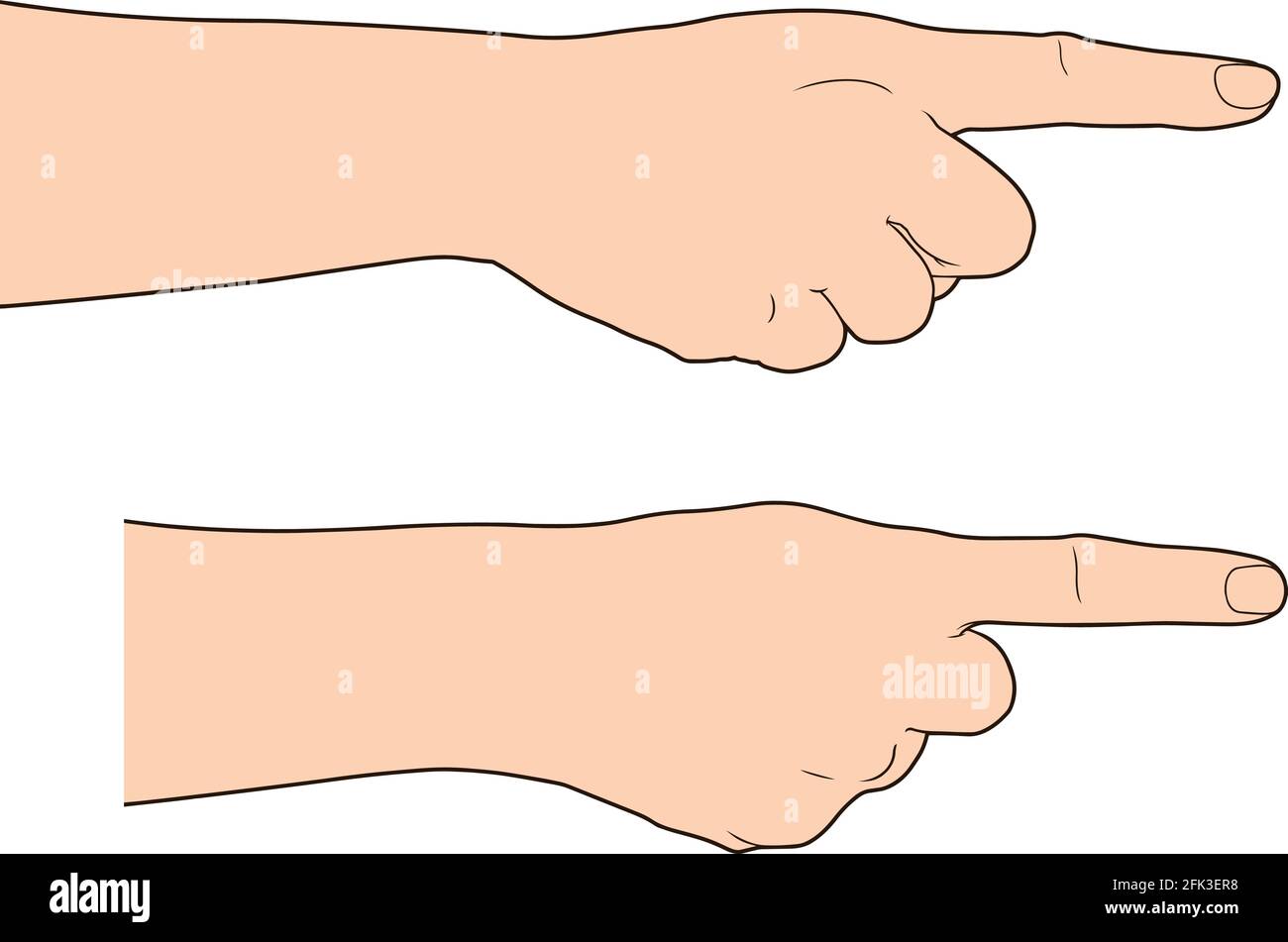 Main doigt pointant isolé sur fond blanc, illustration vectorielle Illustration de Vecteur