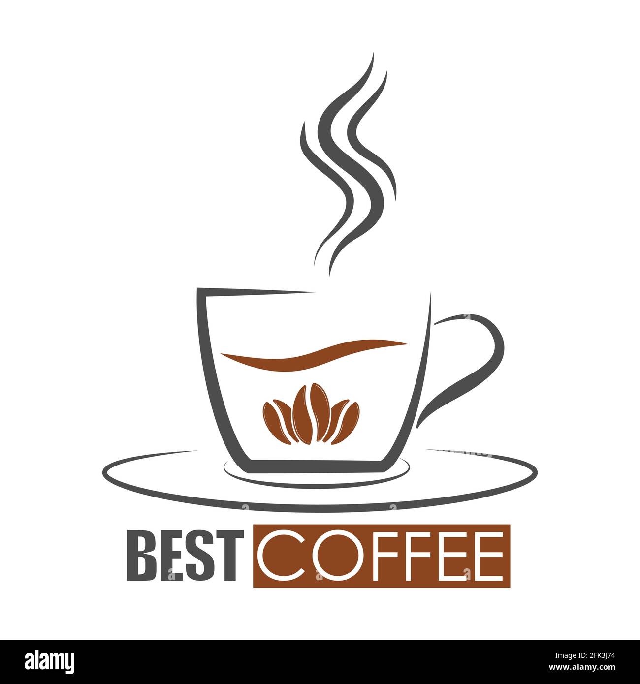 Logo pour café, café, café ou bar. Une tasse de café pour un sticker créatif ou un design de marque, pour la décoration du menu. Style plat. Illustration de Vecteur