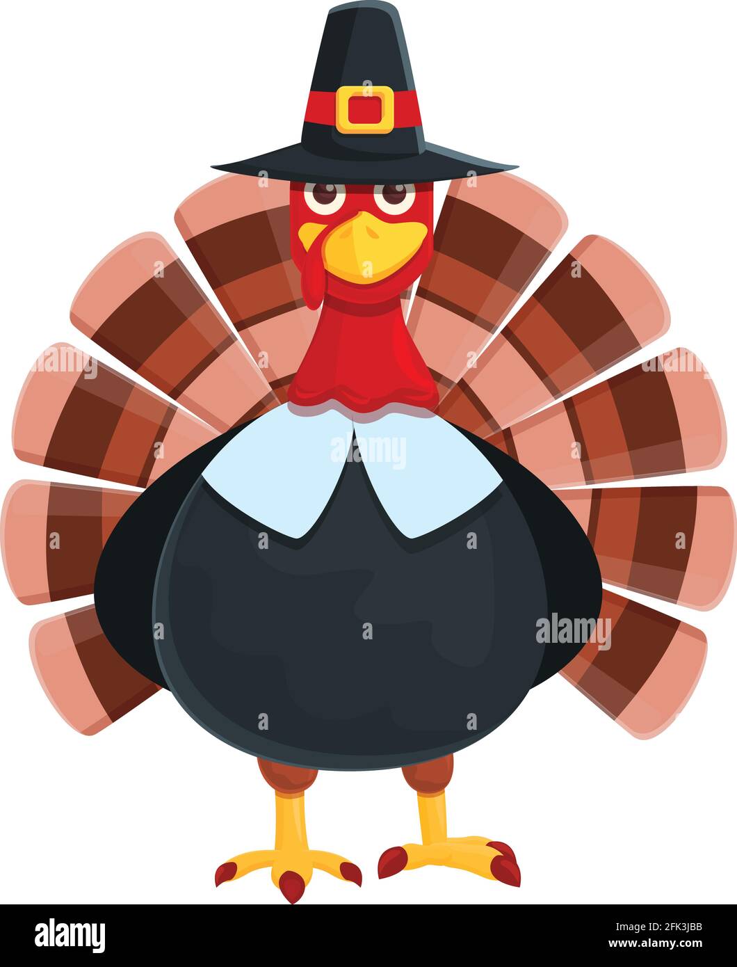 Élégante icône dinde de Thanksgiving. Dessin animé de l'élégante dinde Thanksgiving vecteur icône pour la conception de Web isolé sur fond blanc Illustration de Vecteur