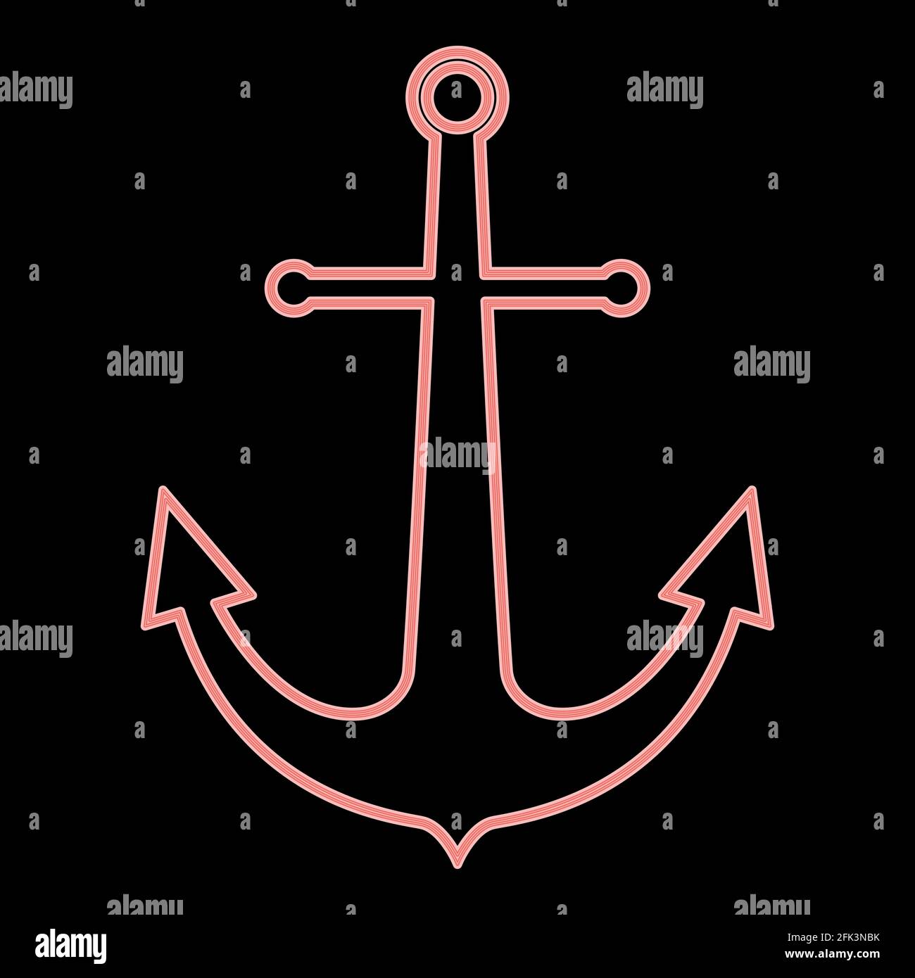Cheville marine néon c'est l'illustration vectorielle de couleur rouge image claire de style plat Illustration de Vecteur