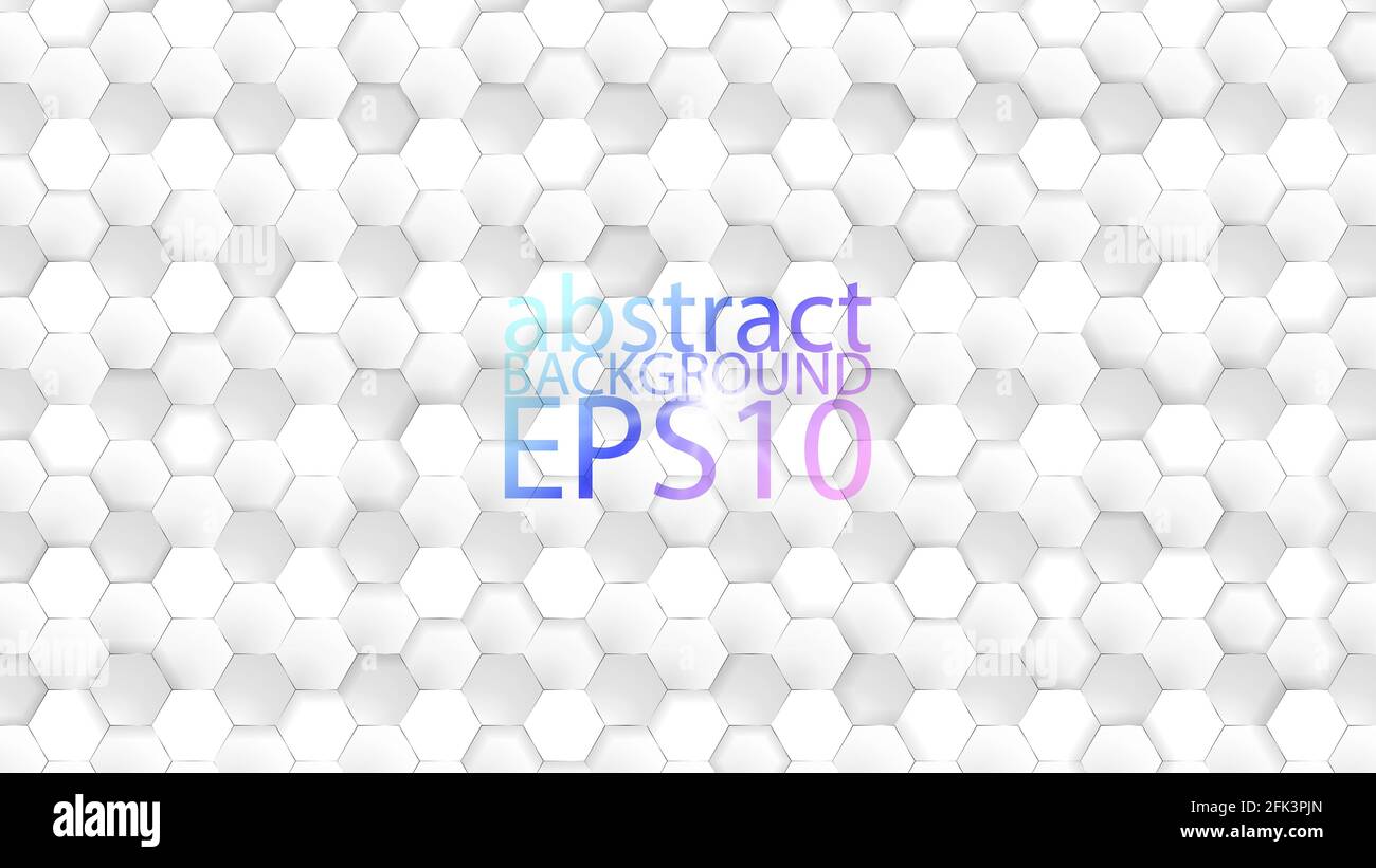 Arrière-plan vectoriel abstrait monochrome EPS10. Effet graphique basé sur les hexagons en relief avec leurs ombres. Un élément facile à utiliser. Illustration de Vecteur