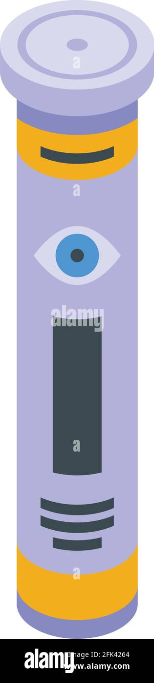 Icône de vitamine pour les soins oculaires. Isométrique de soin des yeux vitamine vecteur icône pour la conception de Web isolé sur fond blanc Illustration de Vecteur