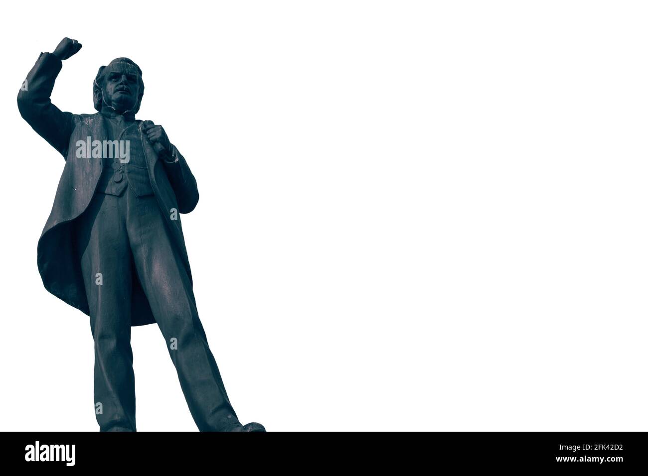 Statue de David Lloyd George, premier ministre du Royaume-Uni entre 1916 et 1922 et membre du Parti libéral. Isolé sur blanc Banque D'Images
