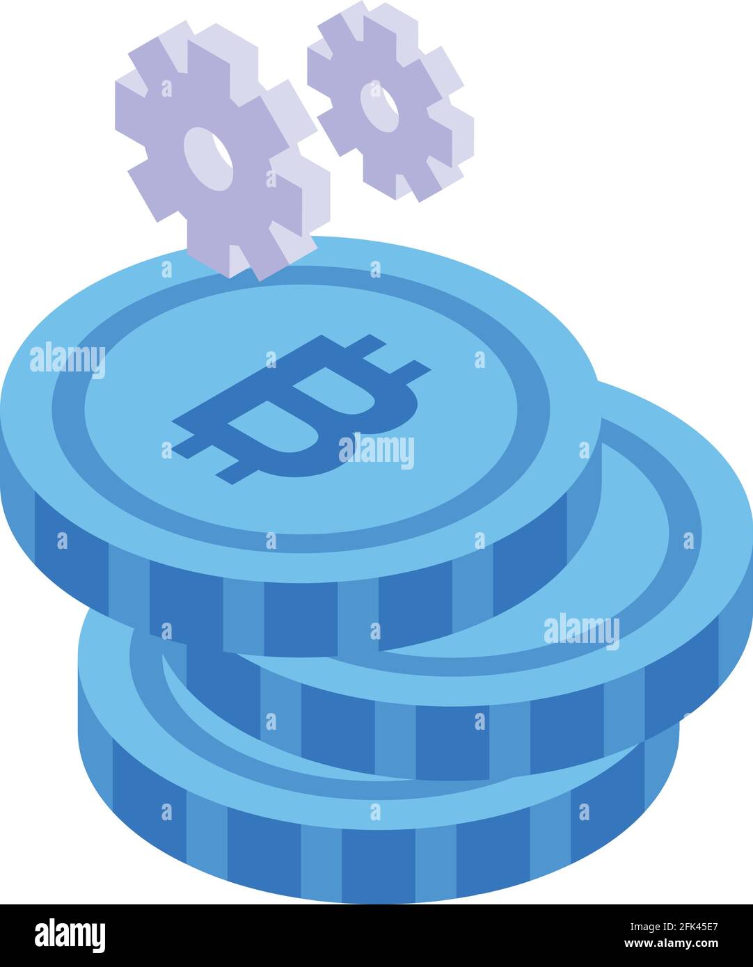 Icône de confidentialité bitcoin. Isométrique de l'icône de vecteur bitcoin de confidentialité pour la conception de sites Web isolée sur fond blanc Illustration de Vecteur