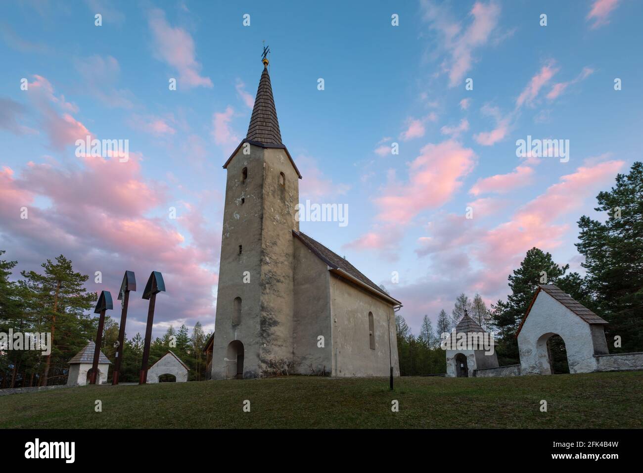 Chapelle St. Joseph dans le village de Klastor pod Znievom, Slovaquie. Banque D'Images