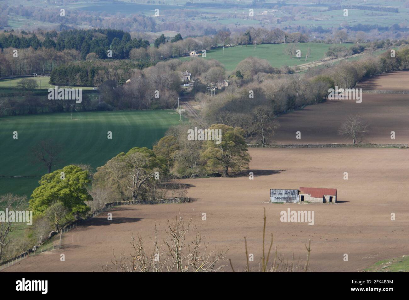 Vue sur les terres agricoles du nord du Yorkshire, vue depuis Leyburn Châle Banque D'Images