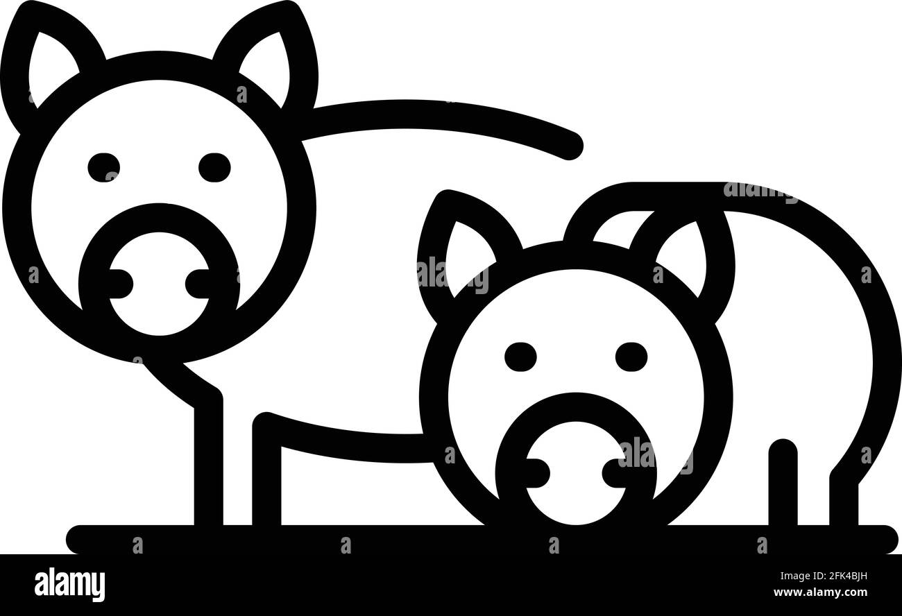 Icône Ranch cochons. Outline Ranch cochons vecteur icône pour la conception de sites Web isolé sur fond blanc Illustration de Vecteur