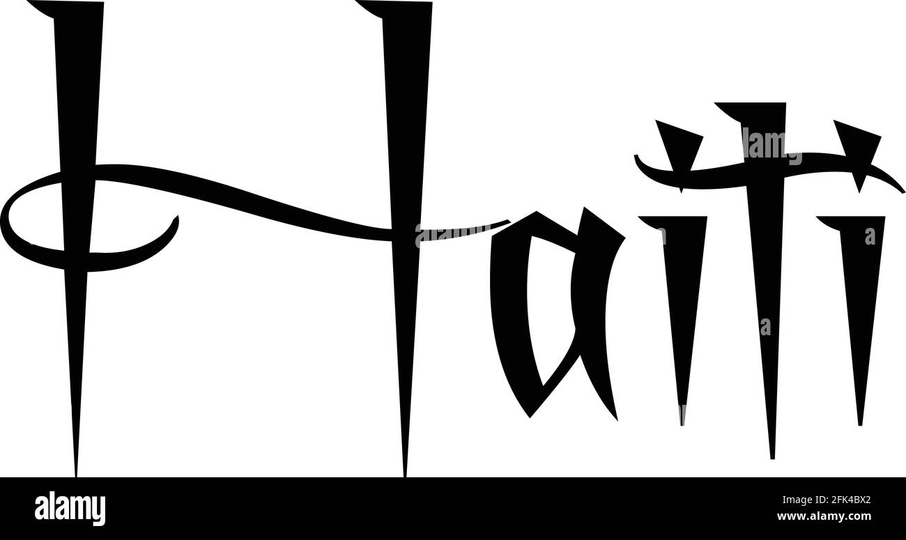 illustration du signe de texte en haïti sur fond blanc Illustration de Vecteur
