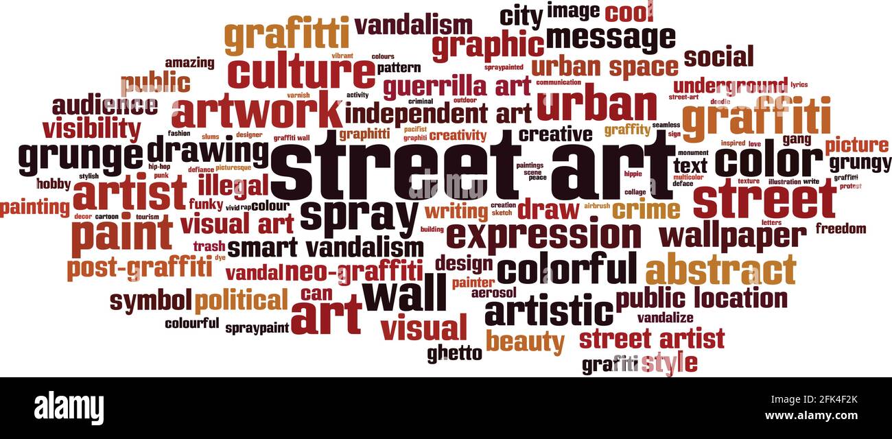 Concept de nuage de mots Street art. Collage composé de mots sur l