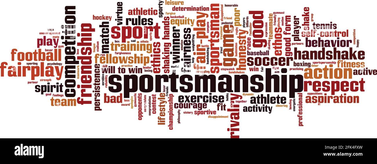 Concept de nuage de mot d'esprit sportif. Collage de mots sur l'esprit