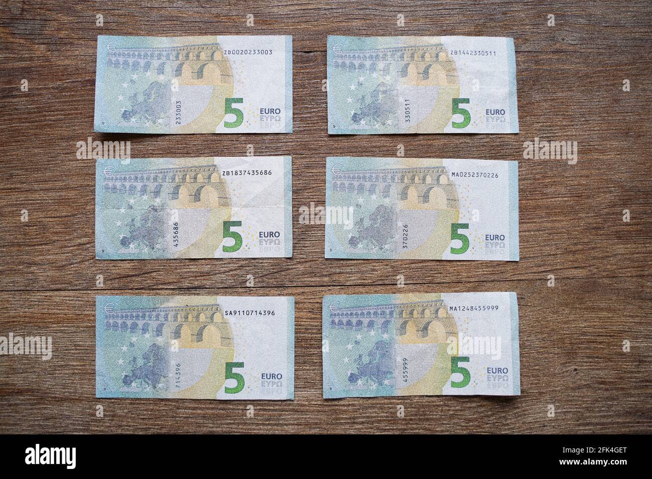 Billet de banque de 5 euros Banque D'Images