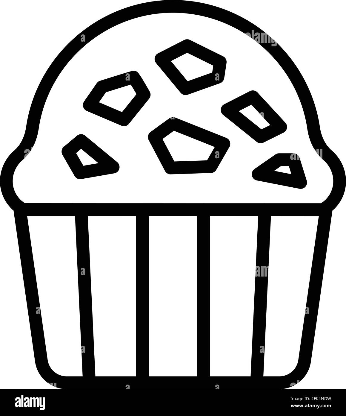 Icône muffin au chocolat. Outline Chocolate Muffin Vector Icon for web design isolé sur fond blanc Illustration de Vecteur