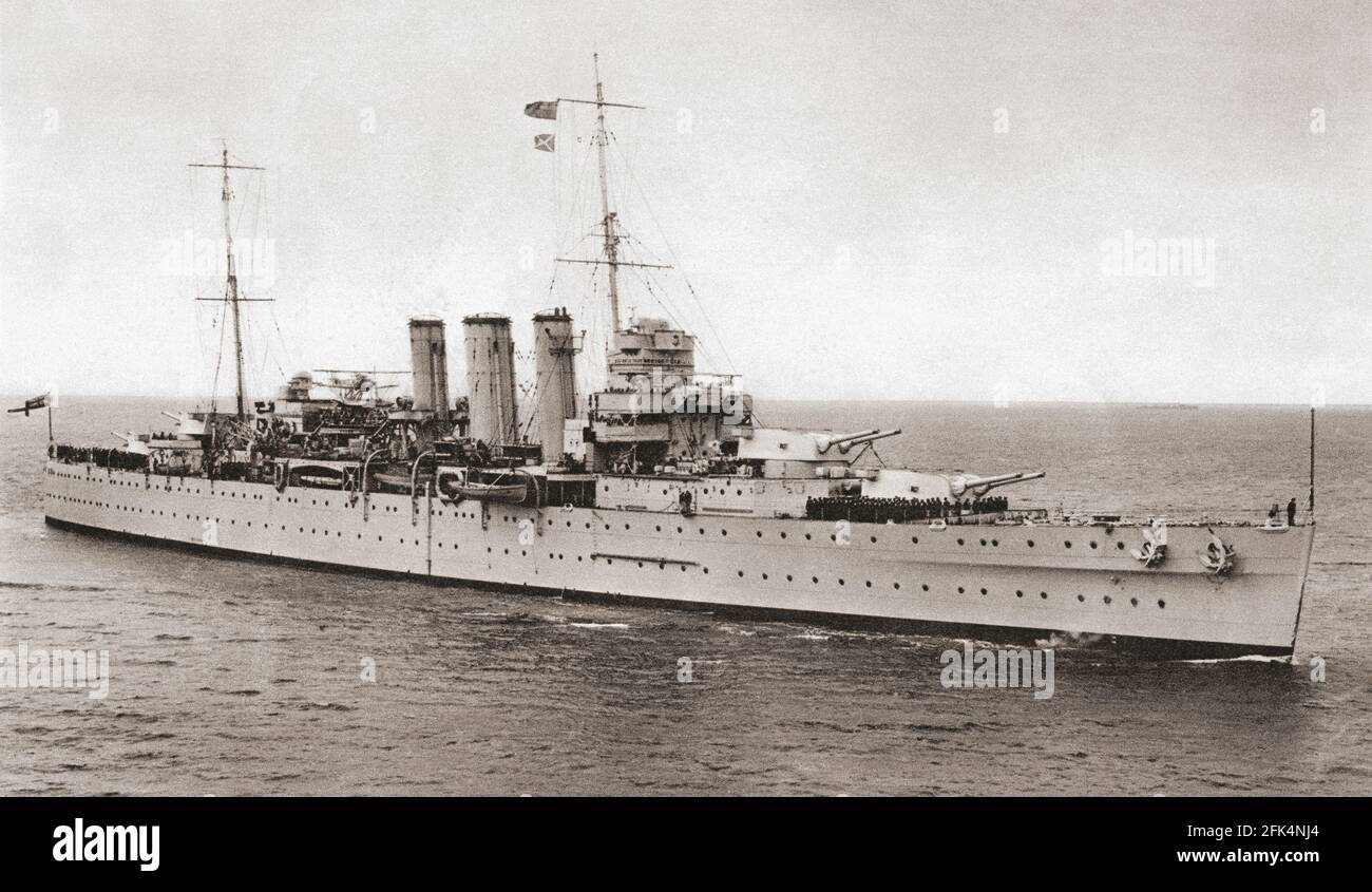 HMS Shropshire. De navires de guerre britanniques, publié en 1940 Banque D'Images