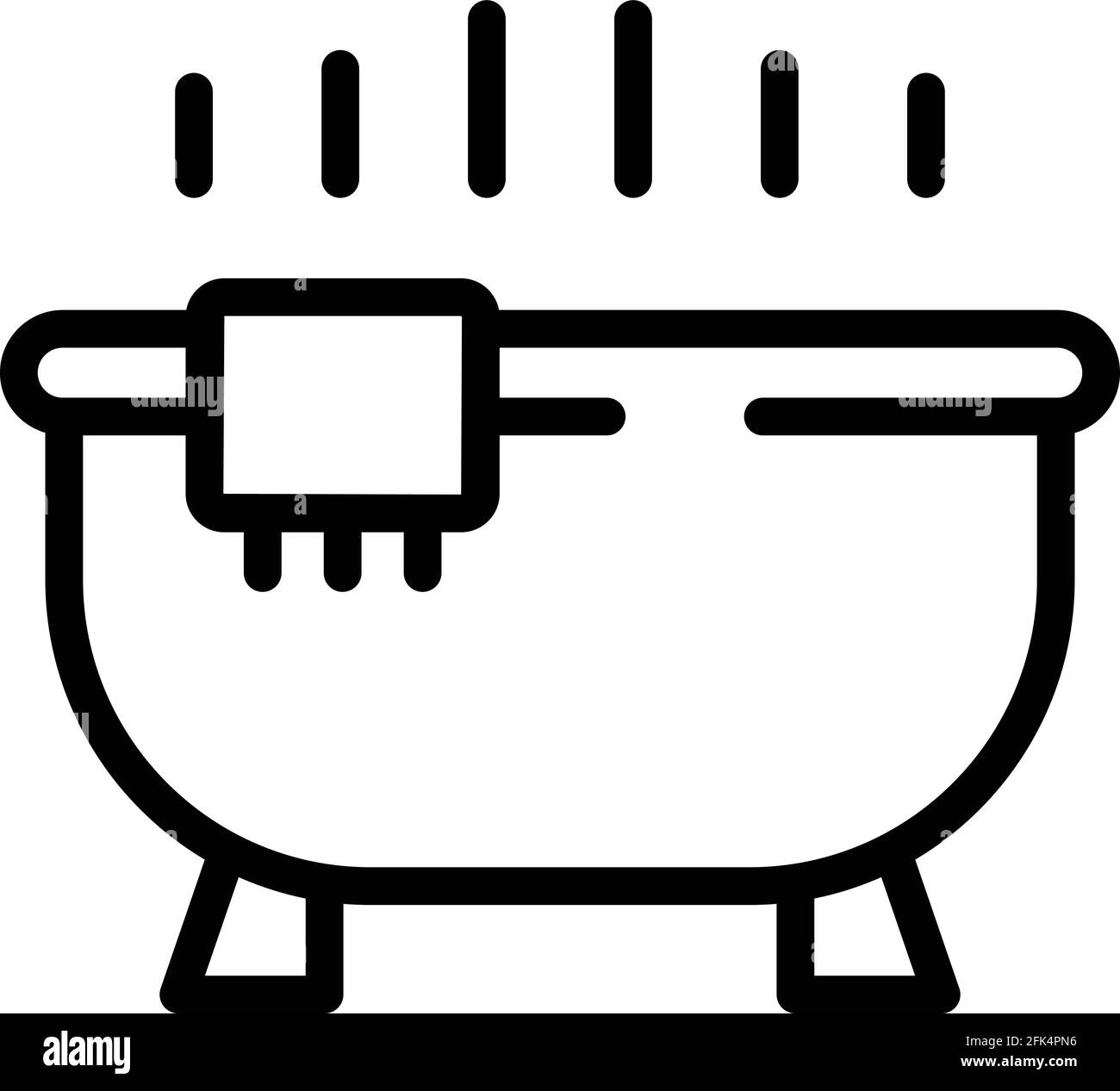 Icône de salle de bain en soirée. Contour salle de bain de soirée icône vecteur pour la conception de Web isolé sur fond blanc Illustration de Vecteur