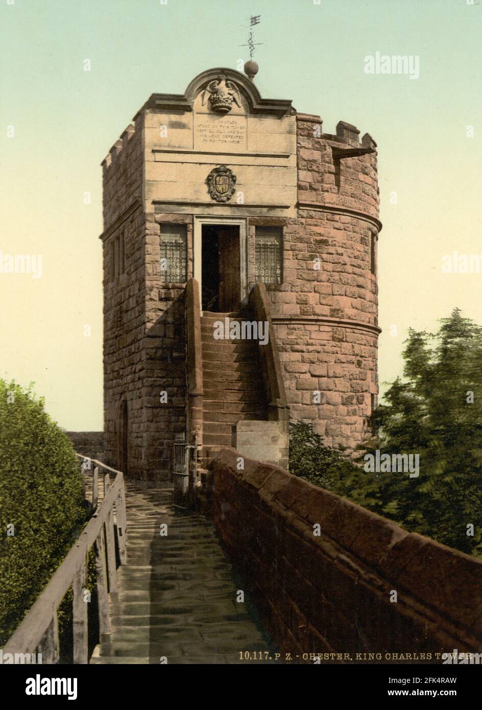 Tour du roi Charles (maintenant connue sous le nom de tour Phoenix), Chester à Cheshire vers 1890-1900 Banque D'Images