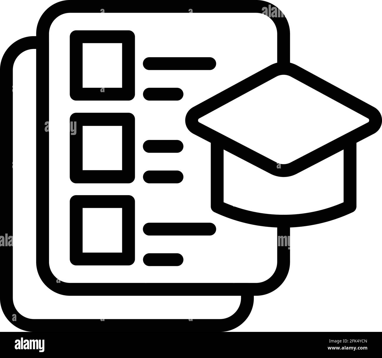 Icône de réalisation d'étude. Contour icône de vecteur de réalisation d'étude pour la conception Web isolée sur fond blanc Illustration de Vecteur