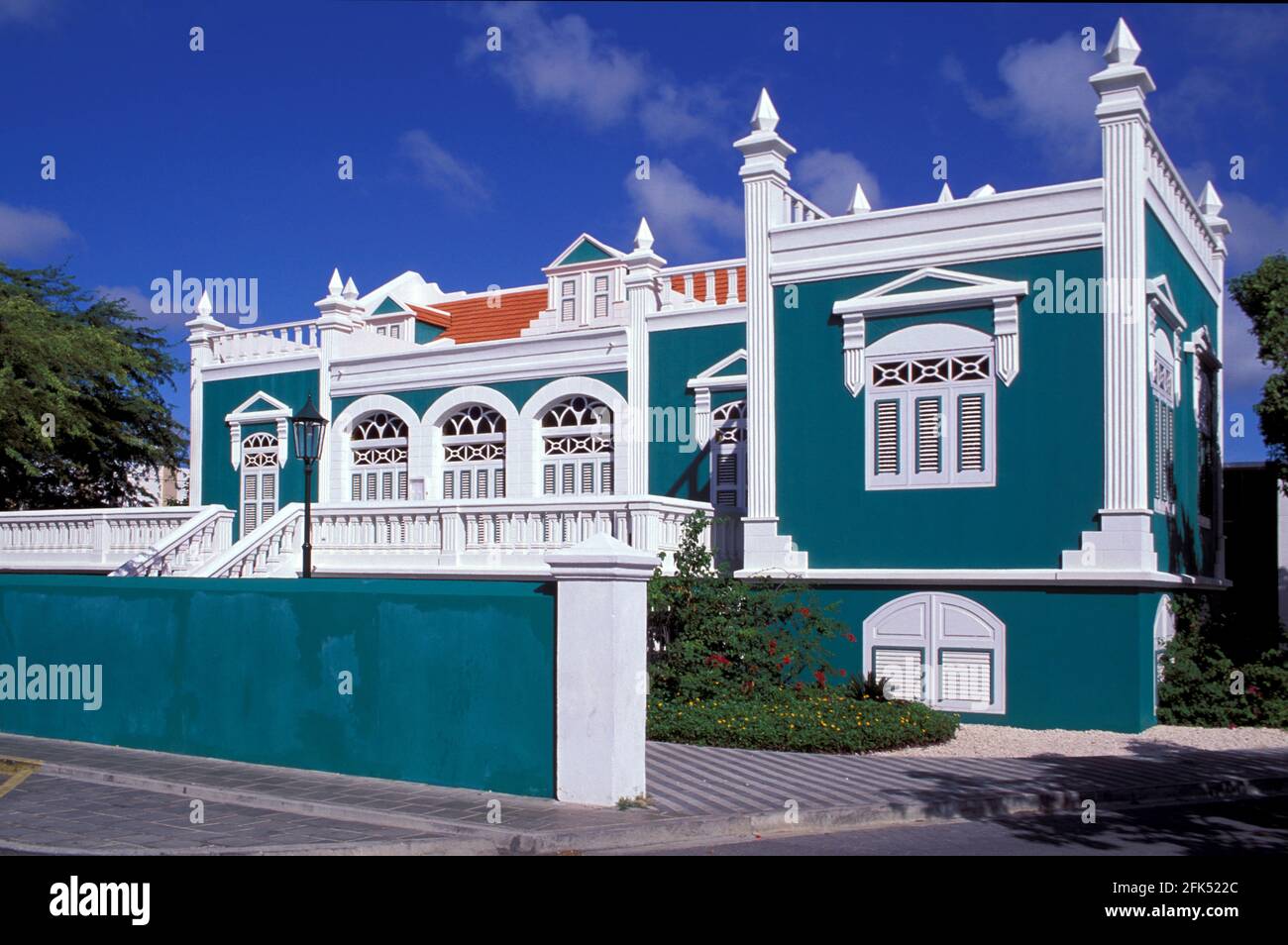 Caraïbes, Îles ABC, Aruba, Royaume des pays-Bas, Antilles néerlandaises, Eloy Arends House, Oranjestad, Banque D'Images