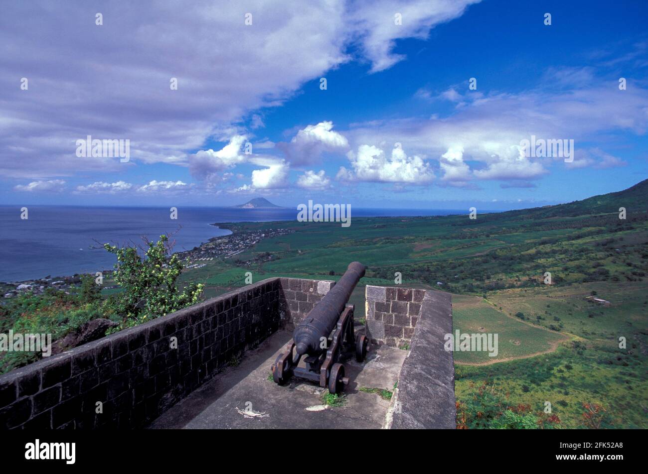 Amérique du Nord, Antilles, Antilles néerlandaises, Caraïbes, Saint-Kitts-et-Nevis, Parc national de la forteresse de Brimstone Hill, site classé au patrimoine mondial de l'UNESCO Banque D'Images