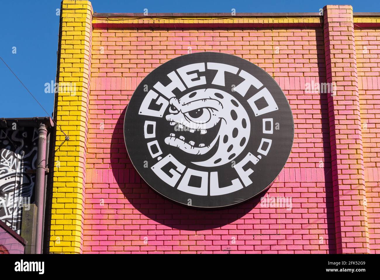 Ghetto Golf Entertainment bar à la Custard Factory à Digbeth, Birmingham, Royaume-Uni Banque D'Images