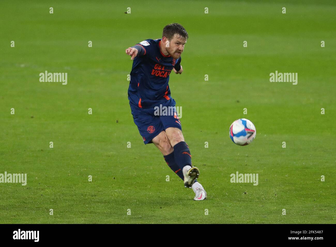 SUNDERLAND, ROYAUME-UNI. 27 AVRIL Jordan Thorniley de Blackpool lors du match Sky Bet League 1 entre Sunderland et Blackpool au stade de Light, Sunderland, le mardi 27 avril 2021. (Crédit : Mark Fletcher | INFORMATIONS MI) Banque D'Images