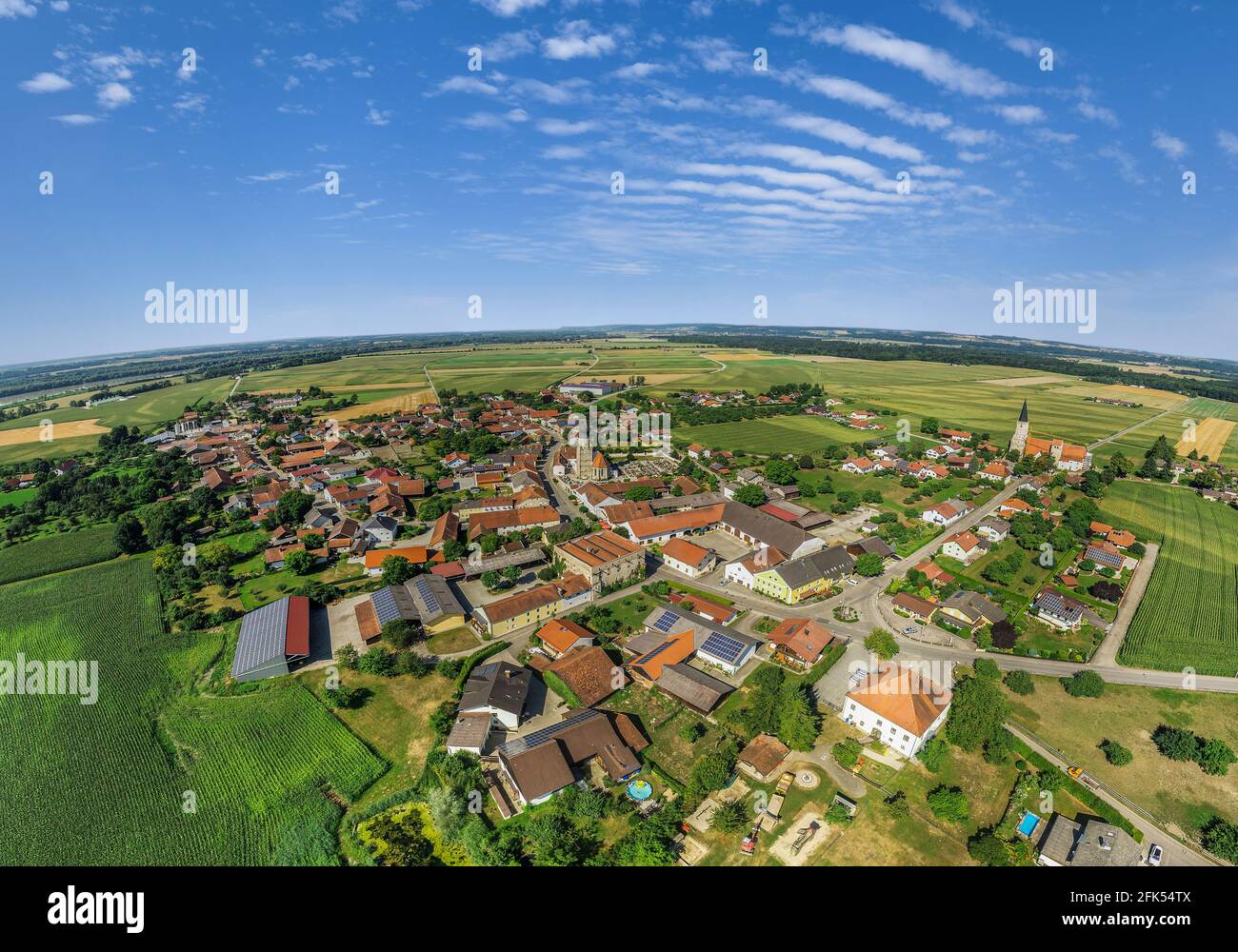 Vue sur le village de pèlerinage d'Aigen am Inn Banque D'Images