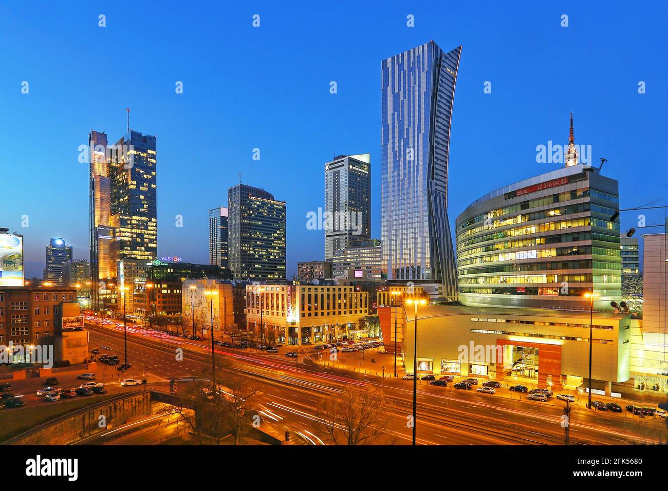 Pologne, Varsovie, avenue Jan Pawel II, Masovia voïvodeship. Banque D'Images