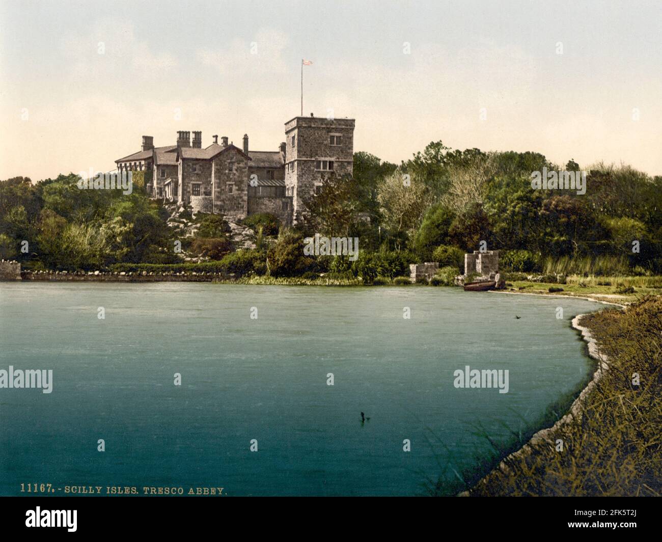 Abbaye de Tresco sur les îles Scilly vers 1890-1900 Banque D'Images