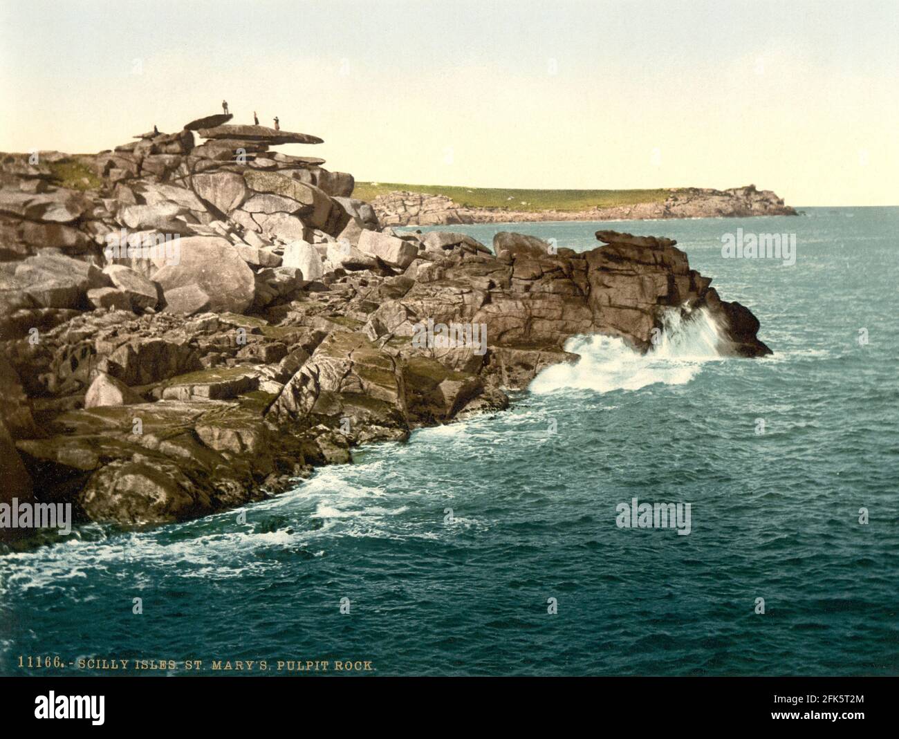 Roche de St Mary's Pulpit sur les îles Scilly vers 1890-1900 Banque D'Images