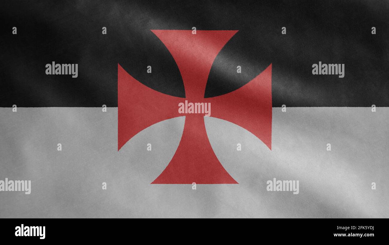 AZ FLAG - Drapeau De La Société Secrète Des Templiers – 150 X 90 Cm – Bannière Commandée Des Templiers En Polyester 100D Avec Deux œillets Métalliques