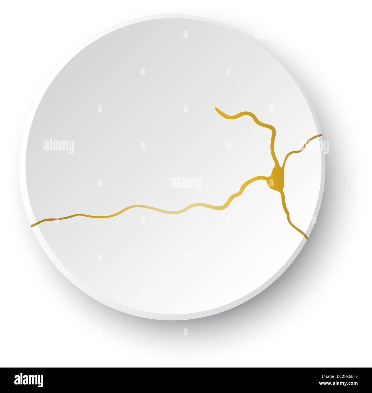 Fissure Kintsugi or. Effet cassé et craquelé, craquelure et texture endommagée. Les illustrations vectorielles peuvent être utilisées pour les décorations kintsugi, les arts muraux Illustration de Vecteur